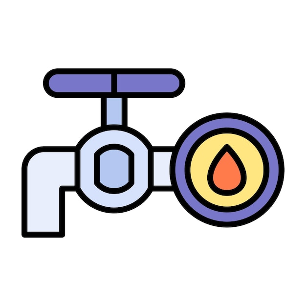 Illustrazione piatta del rubinetto dell'olio