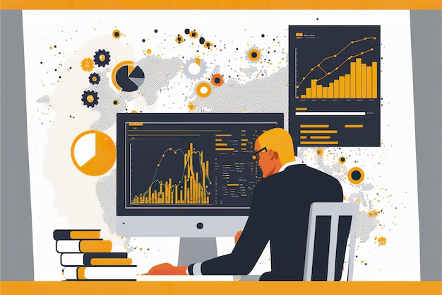 Illustrazione piatta dell'analista dei dati operativi