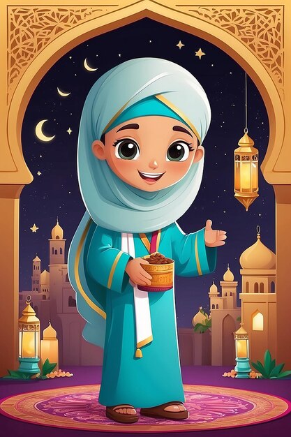 Illustrazione piatta della celebrazione del Ramadan