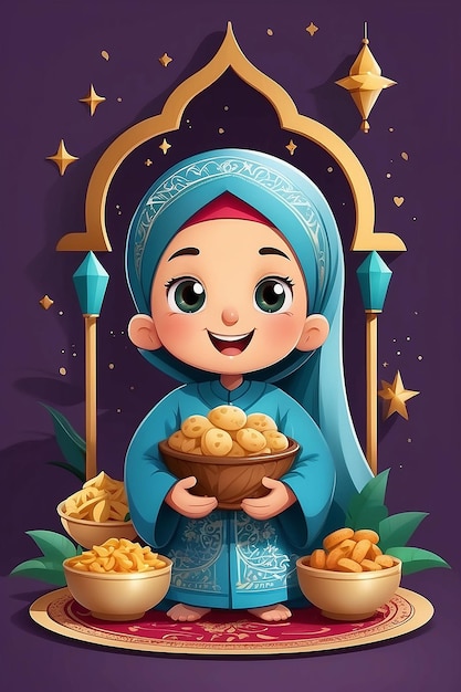 Illustrazione piatta della celebrazione del Ramadan