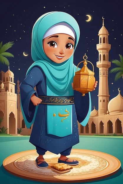 Illustrazione piatta della celebrazione del Ramadan