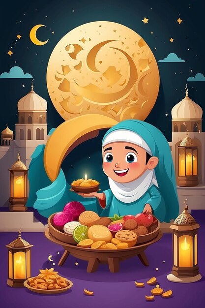 Illustrazione piatta della celebrazione del Ramadan