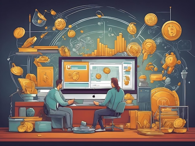 Illustrazione piatta della Fintech