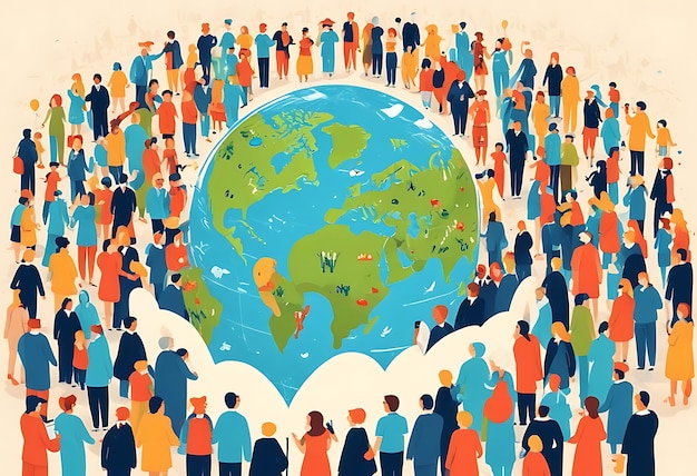 illustrazione piatta della giornata mondiale della popolazione