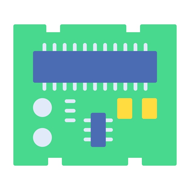 Illustrazione piatta della scheda PCB