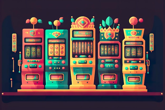 Illustrazione piatta delle slot machine