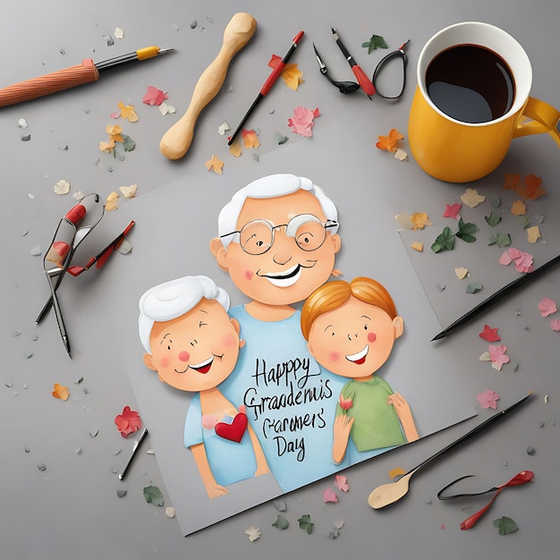 Illustrazione piatta di Happy Grandparents Day