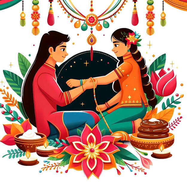 Illustrazione piatta di Raksha Bandhan