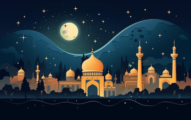 Illustrazione piatta di Ramadan Kareem