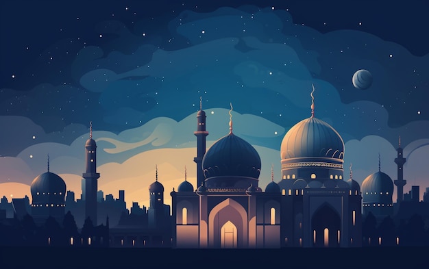 Illustrazione piatta di Ramadan Kareem