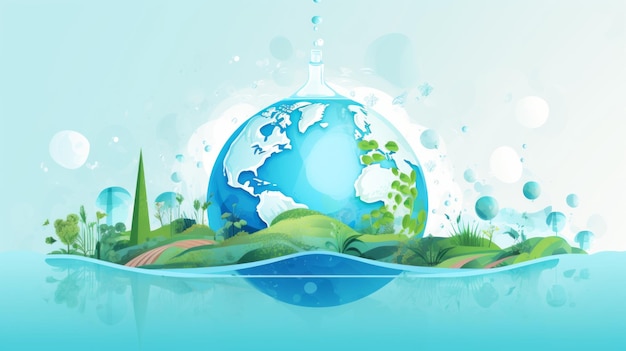 illustrazione piatta giornata mondiale dell'acqua