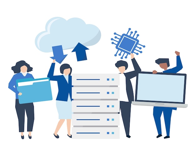 Illustrazione png della rete cloud sullo sfondo trasparente