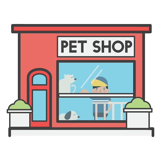 Illustrazione png di pet shop sfondo trasparente