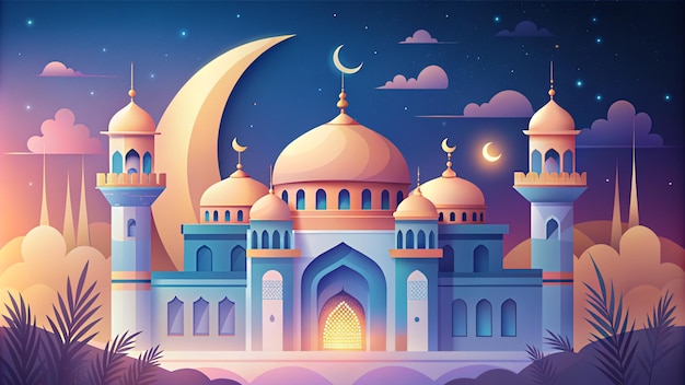 Illustrazione premium di Eid Mubarak con design di lusso