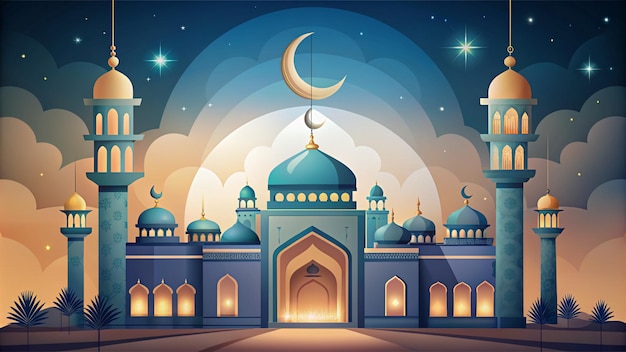 Illustrazione premium di Eid Mubarak con design di lusso