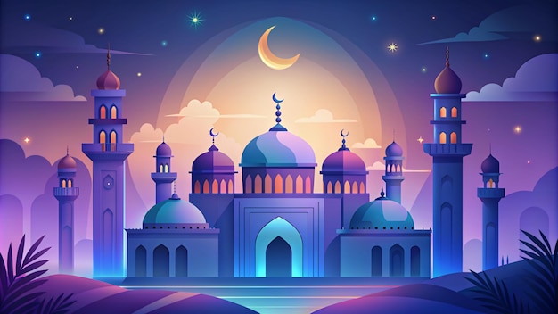 Illustrazione premium di Eid Mubarak con design di lusso