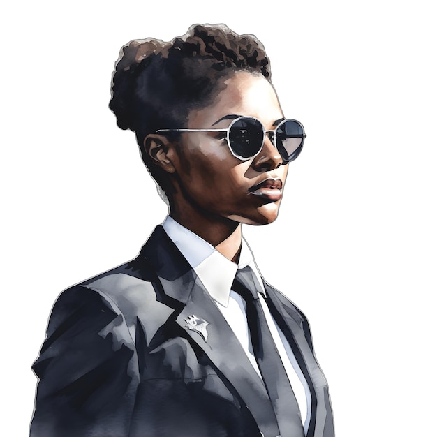 Illustrazione professionale dell'acquerello del soldato militare delle donne nere