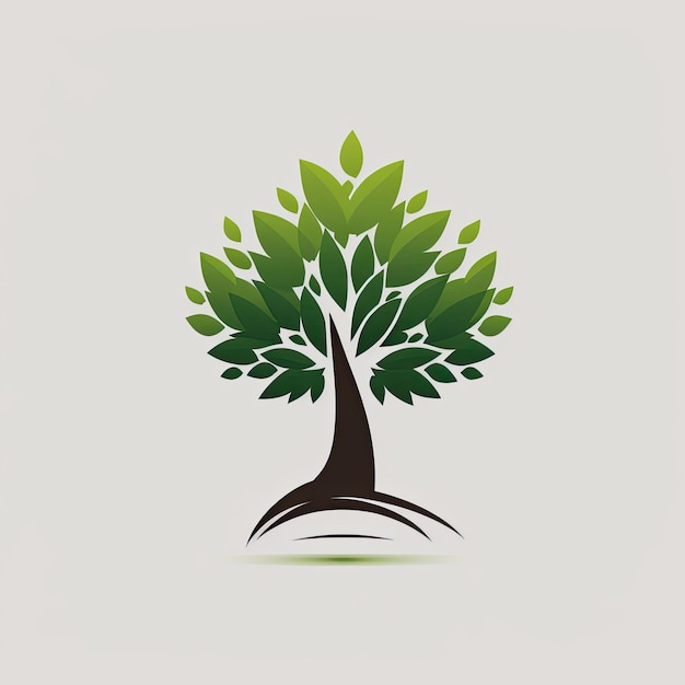 Illustrazione quadrata dell'emblema minimalista dell'albero