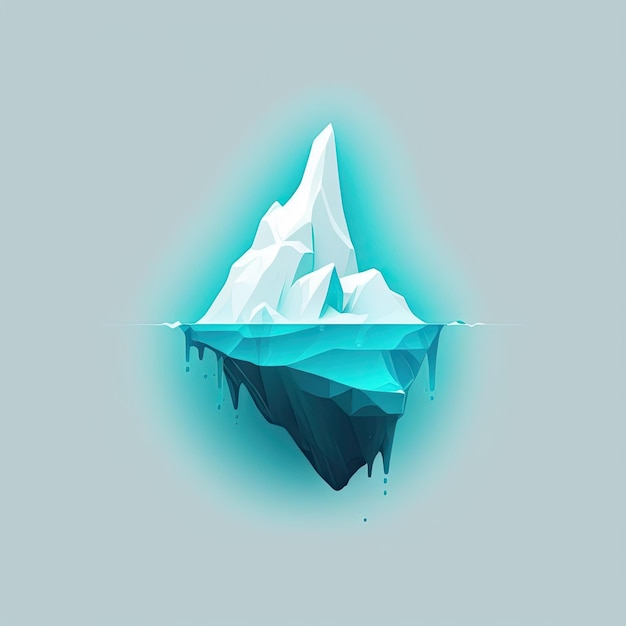 Illustrazione quadrata dell'emblema minimalista dell'iceberg