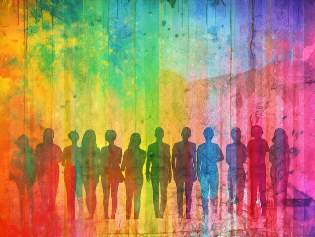 Illustrazione raffigurante il giorno dell'orgoglio e la comunità LGBT