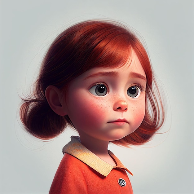 Illustrazione ragazza carina per grafica avatar su sfondo bianco Creato con la tecnologia generativa AI