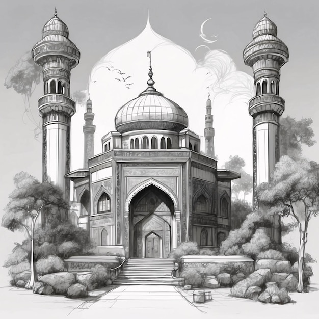 Illustrazione Ramadan Kareem Illustrazione del design del banner del festival islamico di Eid