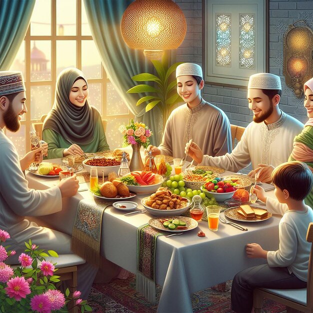 Illustrazione realistica dell'Eid al-Fitr