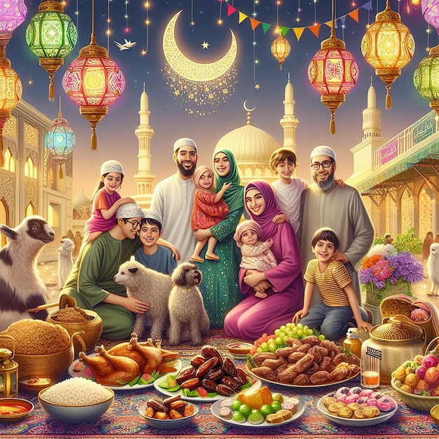 Illustrazione realistica dell'Eid al-Fitr