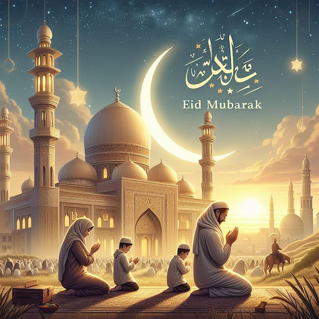 Illustrazione realistica dell'Eid al-Fitr