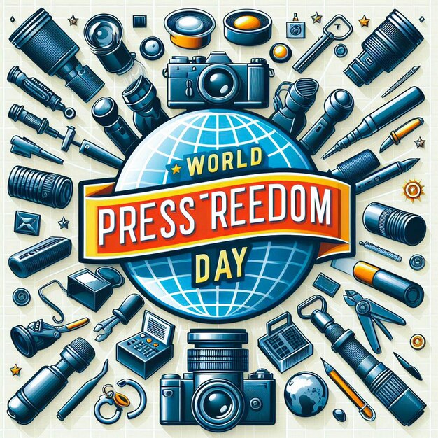 illustrazione realistica della giornata mondiale della libertà di stampa