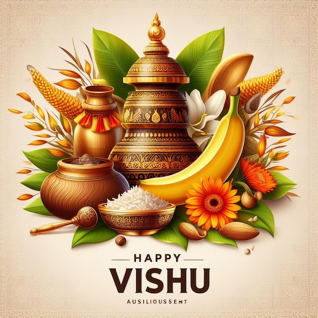 Illustrazione realistica per la celebrazione del festival di Vishu