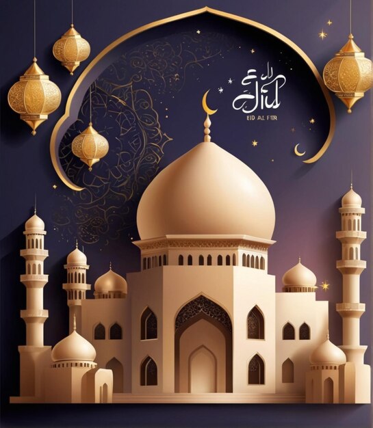 Illustrazione realistica vettoriale gratuita di Eid al-Fitr Celebrate con grafiche straordinarie