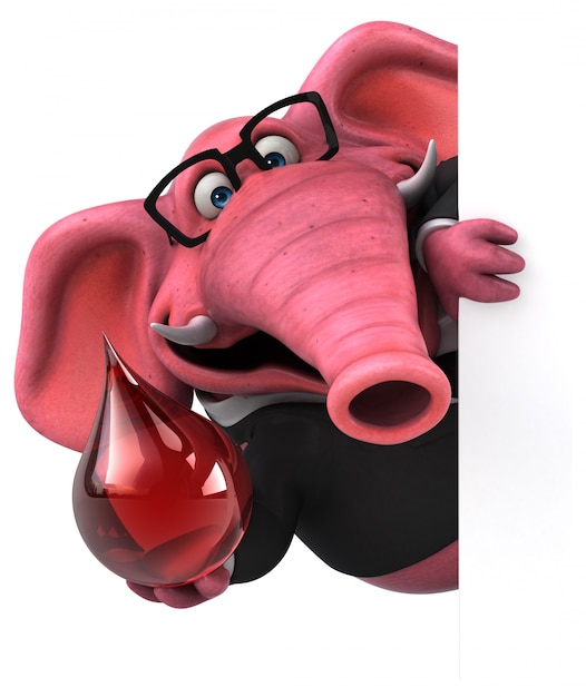 Illustrazione rosa dell'elefante 3D