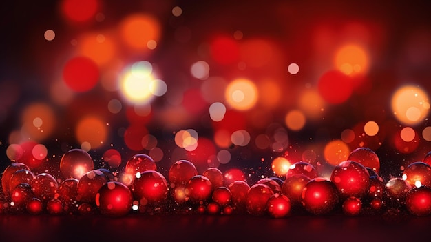 Illustrazione rossa del fondo del bokeh di natale