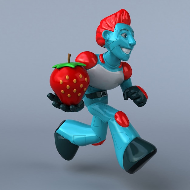 Illustrazione rossa del robot 3D