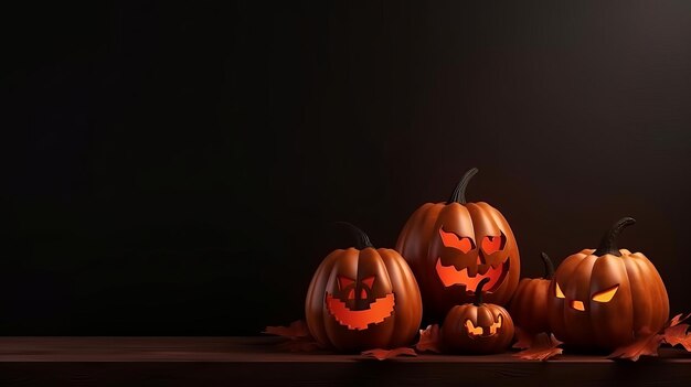 Illustrazione Sfondo di Halloween con spazio di copia Generativo Ai