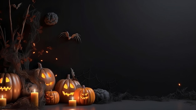 Illustrazione Sfondo di Halloween con spazio di copia Generativo Ai