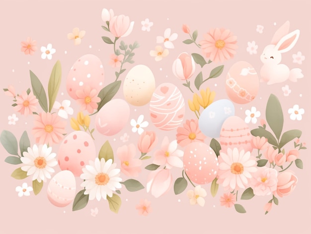 illustrazione sfondo di Pasqua in rosa