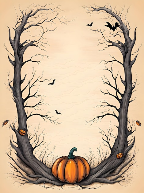 Illustrazione spaventosa del banner di Halloween con spazio per la copia