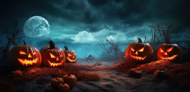 Illustrazione spettrale dello sfondo di Halloween AI GenerativexA