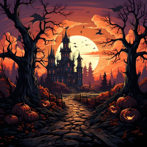 Illustrazione spettrale di Halloween