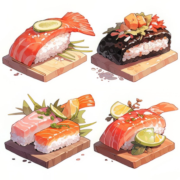 illustrazione stabilita dei rotoli di sushi