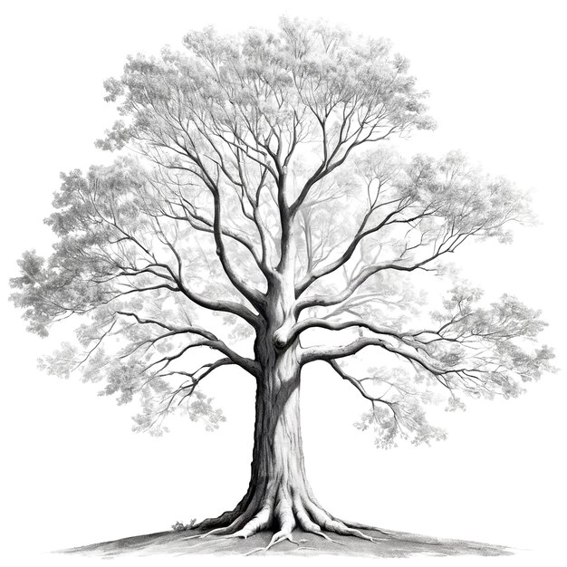 Illustrazione su un albero bianco