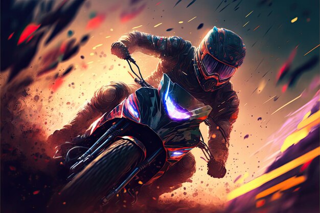 Illustrazione sulla gara motociclistica