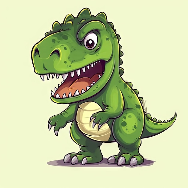 Illustrazione TRex minimalista con faccia arrabbiata spaventosa