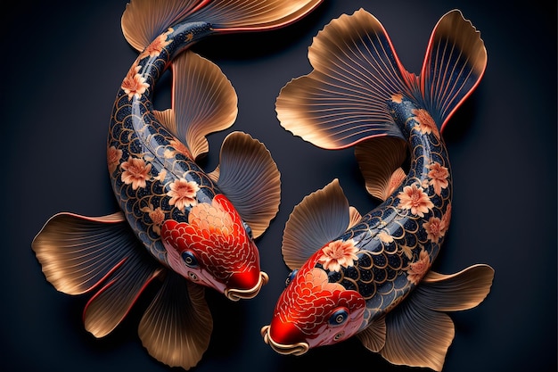 Illustrazione variopinta del pesce Koi della carpa giapponese