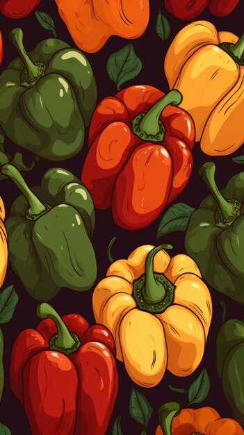 Illustrazione verticale della priorità bassa di verdura del peperone dolce organico fresco