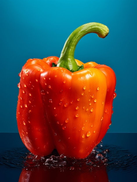 Illustrazione verticale fotorealistica di verdure fresche biologiche di peperoni Dieta vegetariana sana Ai Generata illustrazione brillante con deliziose verdure succose di peperoni