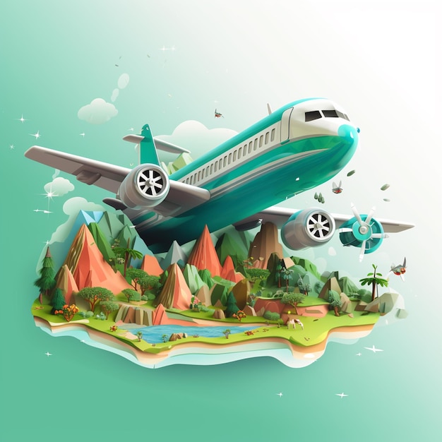 Illustrazione vettoriale 3D di un aereo