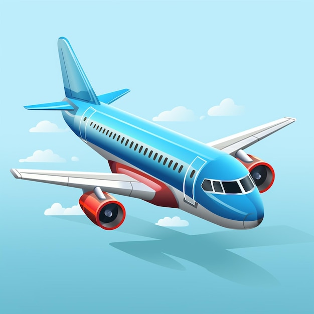 Illustrazione vettoriale 3D di un aereo